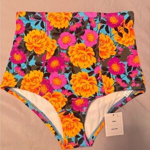 Urban Outfitters Floral High-Waisted Women's Swim Bottoms